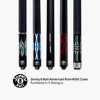 Jonny 8 Ball black American pool break cue
