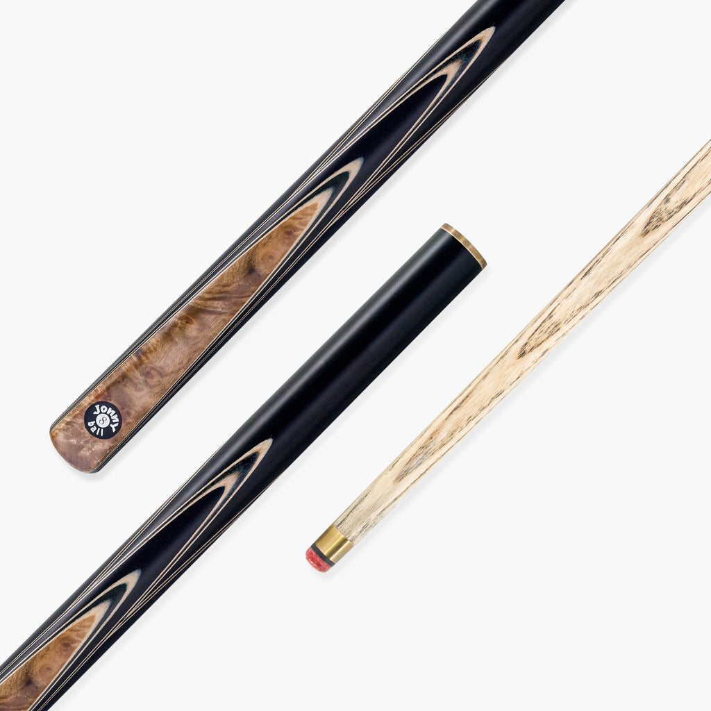 Jonny 8 Ball Pearl Series Gold Burl 57 Inch 3/4 English Pool Cue with 9mm Professional Red Layered Tip