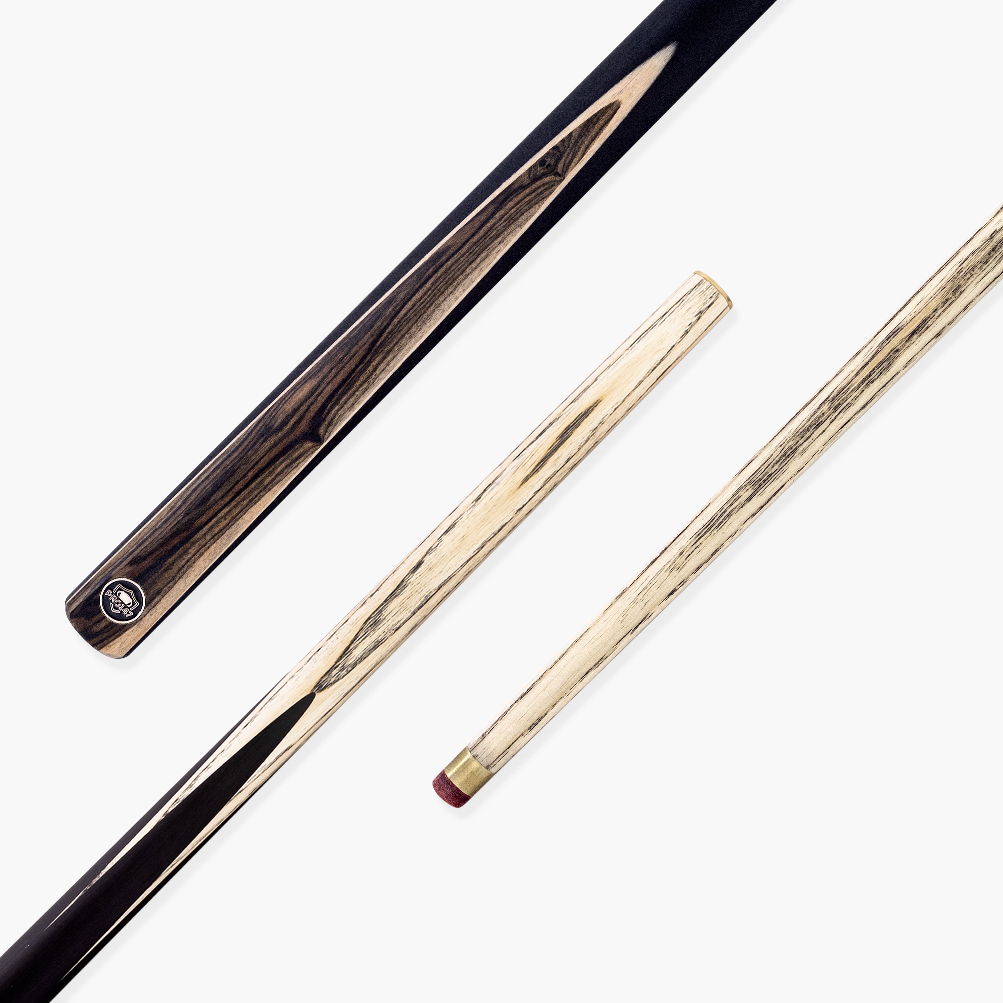 PRO147 Sherwood 2 Piece 57 Inch Snooker and English Pool Cue and Case Set with 9.5mm Red Layered Tip
