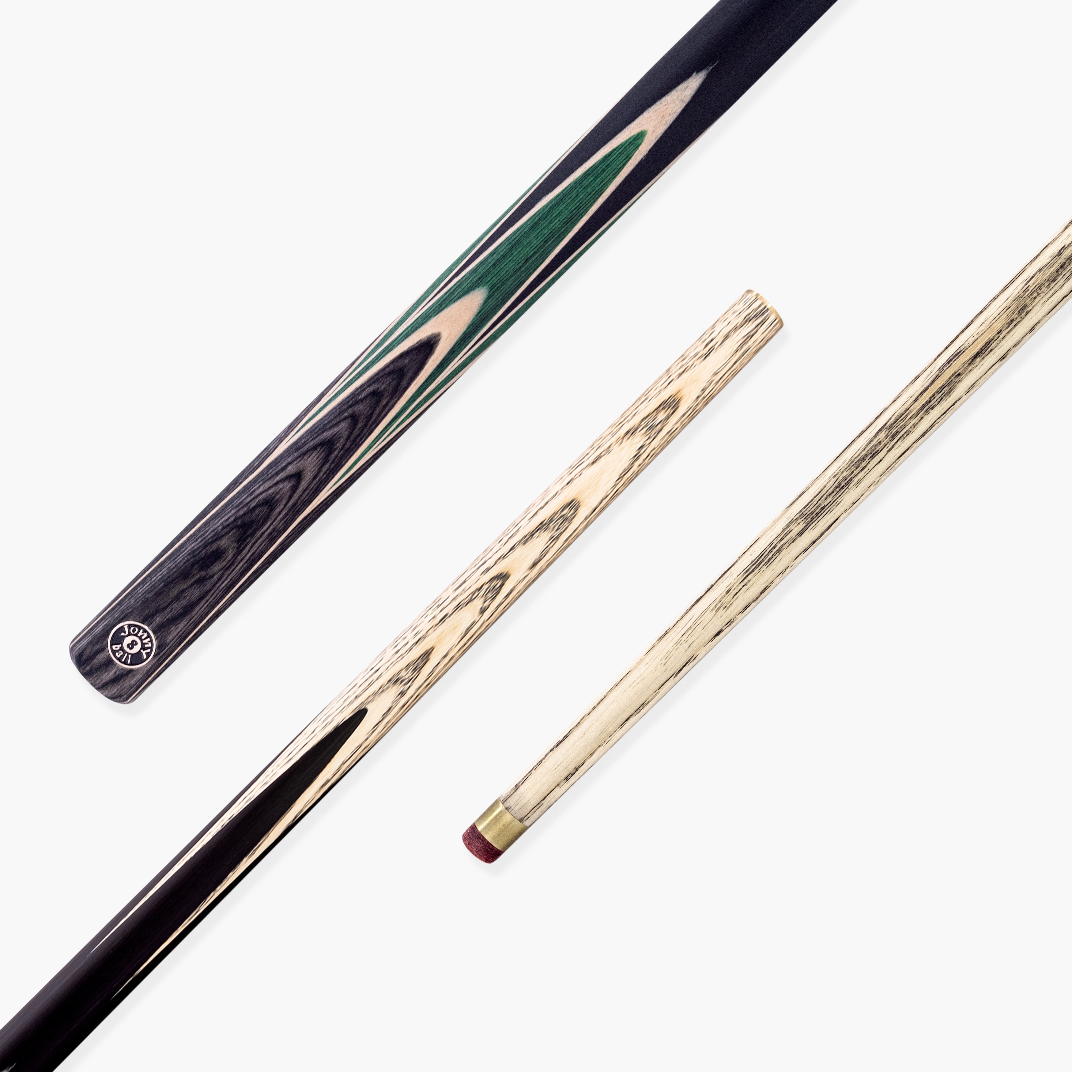 Jonny 8 Ball Vortex 2 Piece 57 Inch English Pool Cue and Case Set with 8.5mm Red Layered Tip