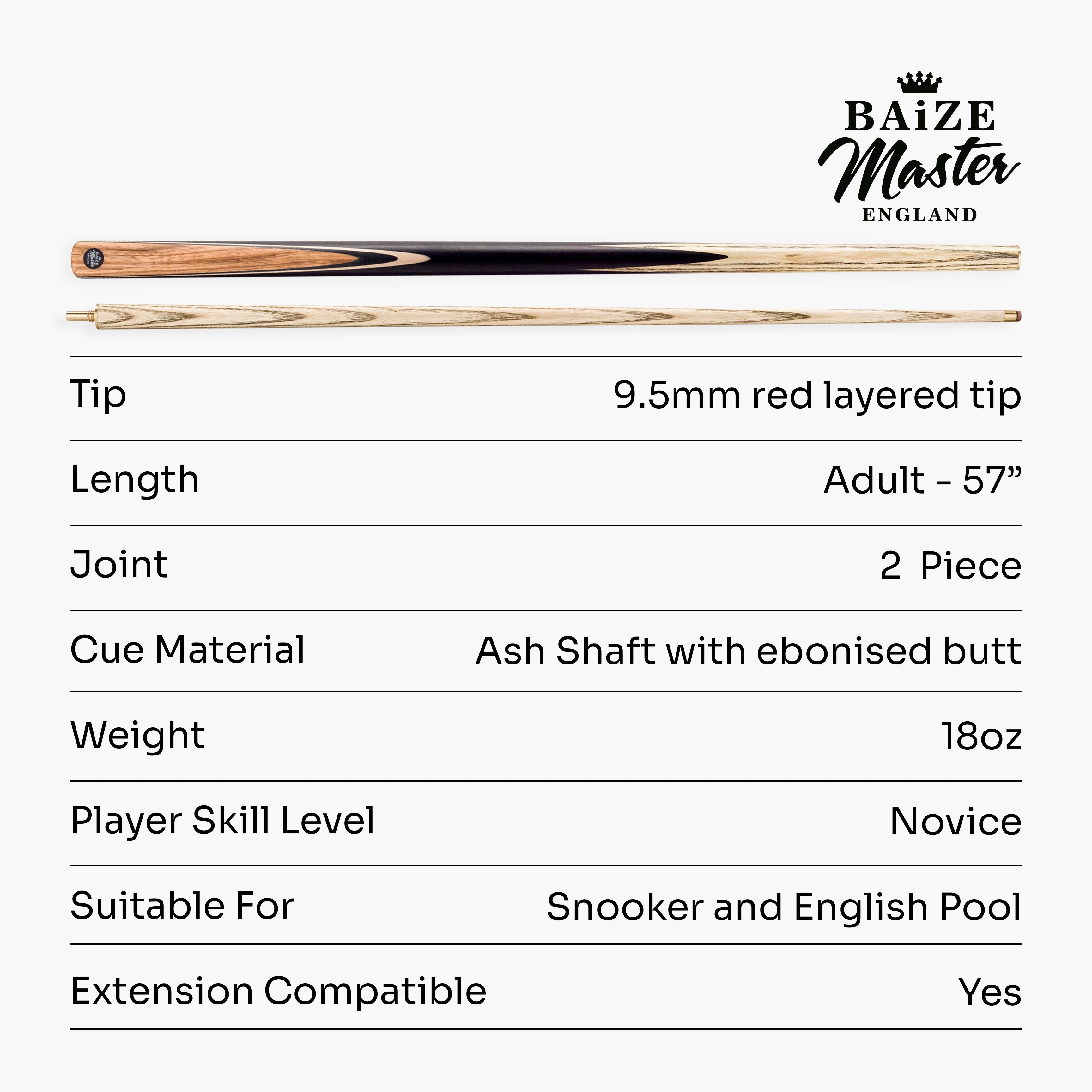 Baize Master Challenger cue and case set
