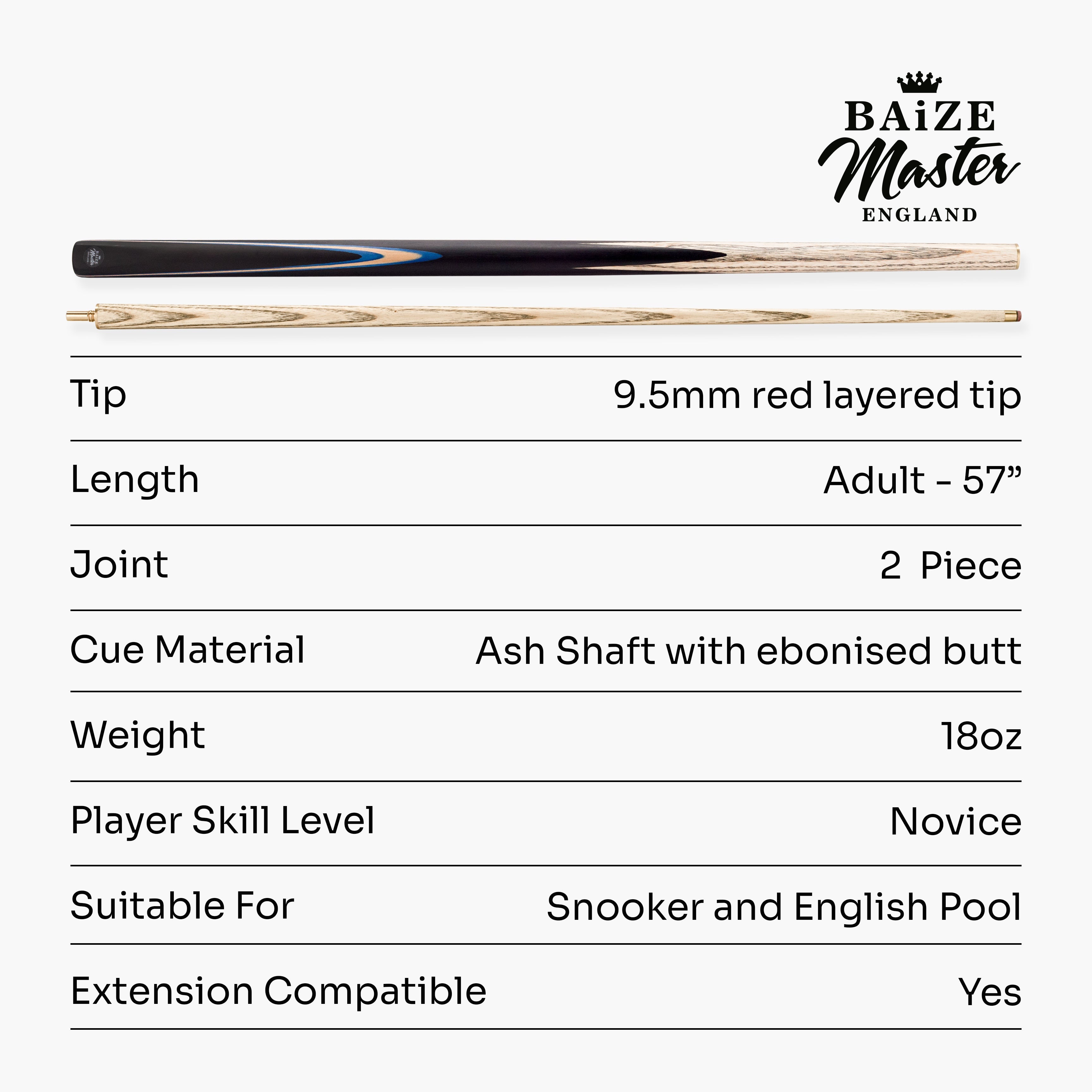 Baize Master Challenger cue and case set