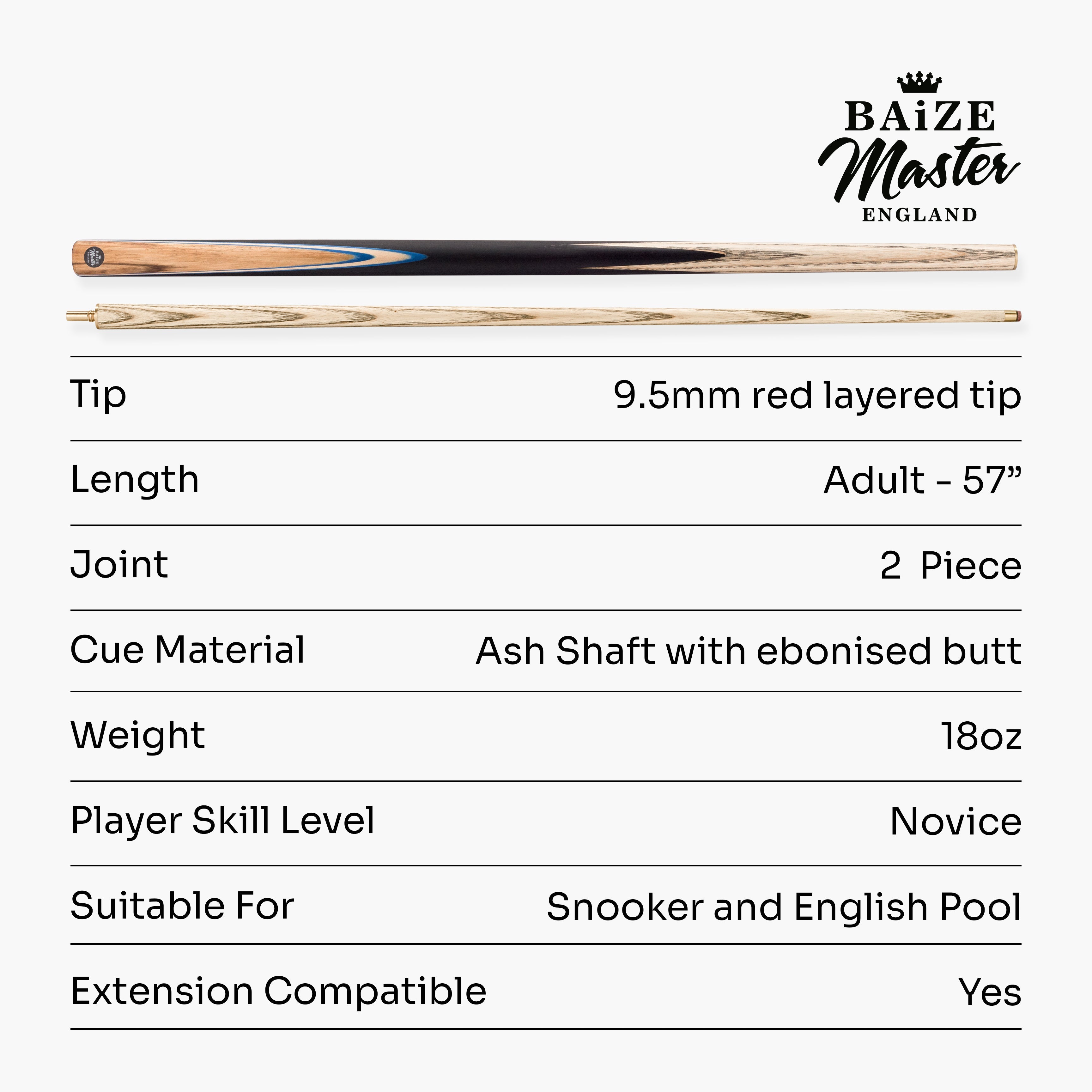 Baize Master Challenger cue and case set