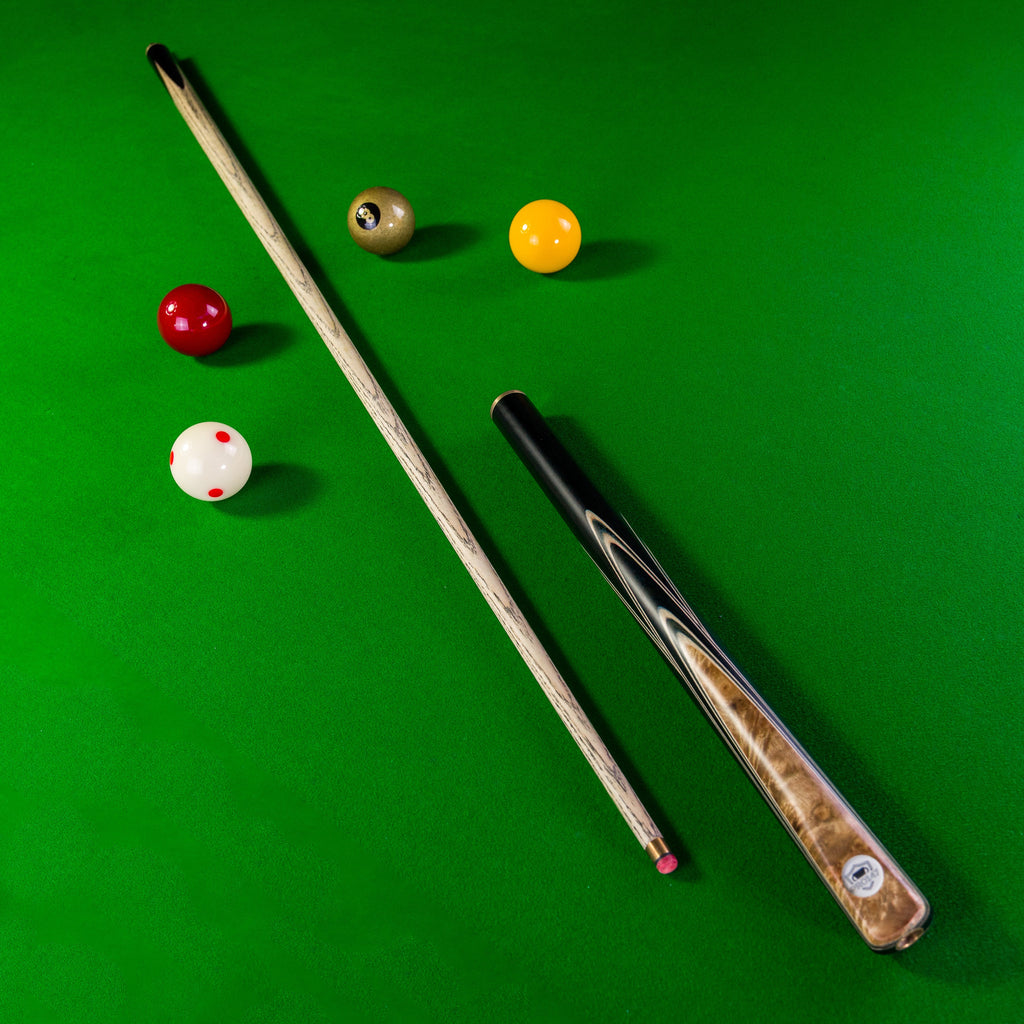 PRO147 Pearl Series Gold Burl 3/4 Joint Deluxe Cue and Case Set with 9.5mm Professional Red Leather Tip