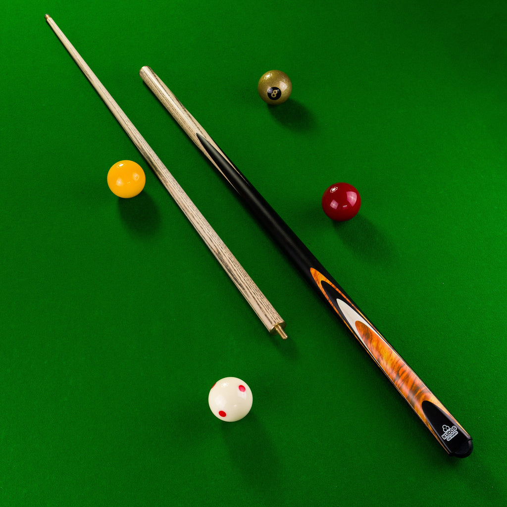 Kudos Brown Bullet 57 Inch 2 Piece Centre Joint Ash Snooker Pool Cue with 9.5mm Tip