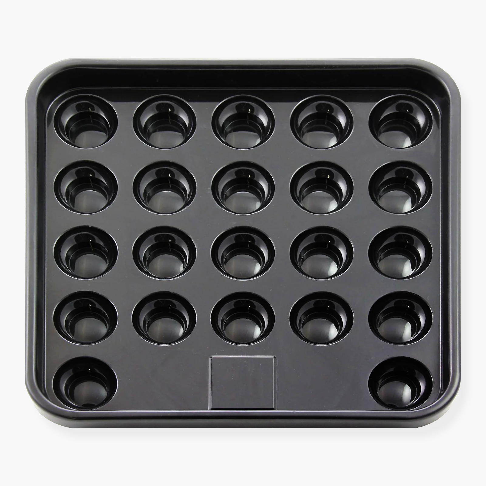 Black plastic snooker ball tray - 22 balls