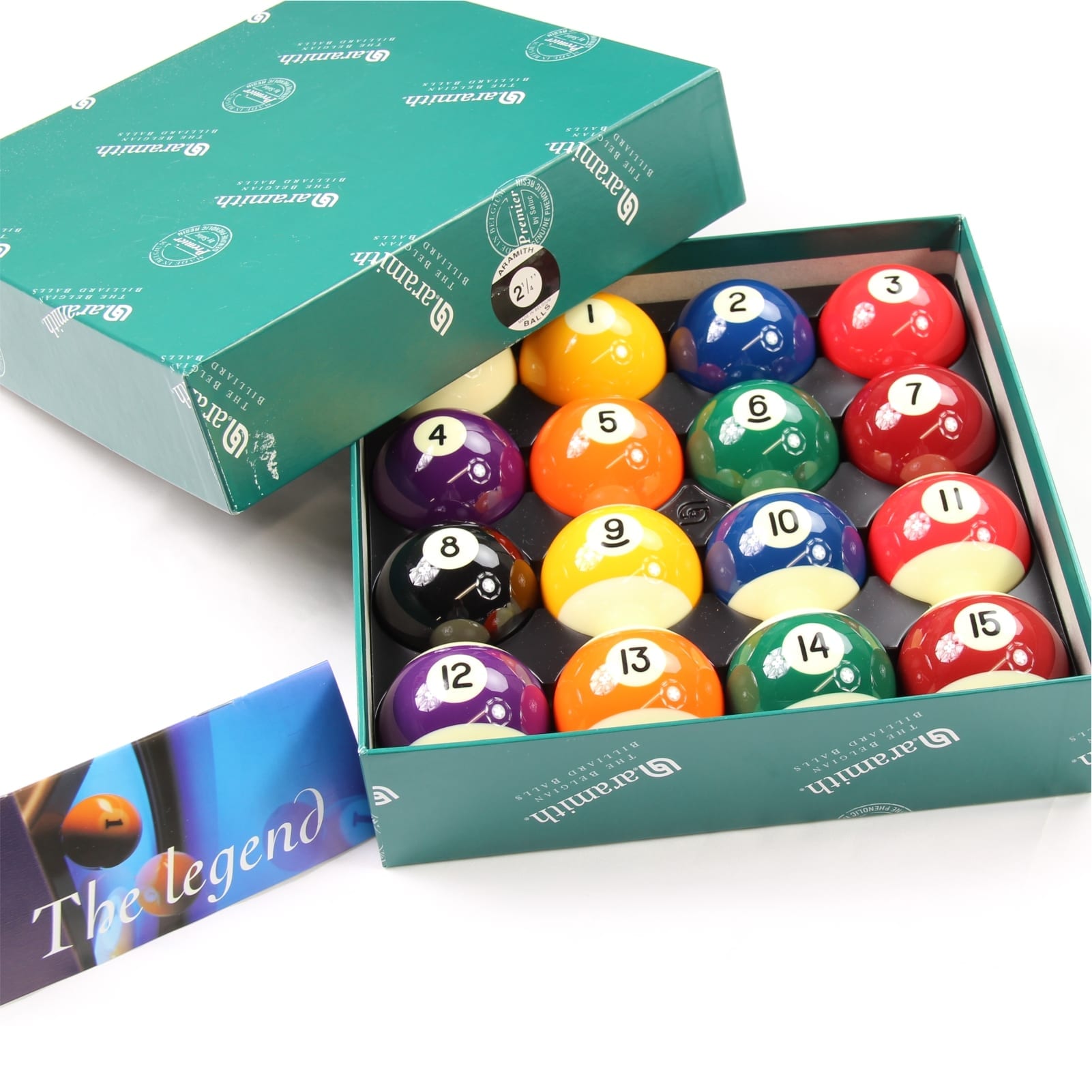 ARAMITH Premier 2 1/16'' SNOOKER Spots and Stripes Balls- 2 1/16 INCH Balls