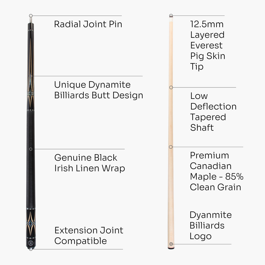 Dynamite Billiards DB1 American maple pool cue Cue + Case