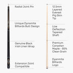 Dynamite Billiards DB1 American maple pool cue Cue + Case