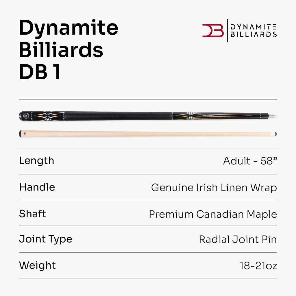 Dynamite Billiards DB1 American maple pool cue Cue + Case