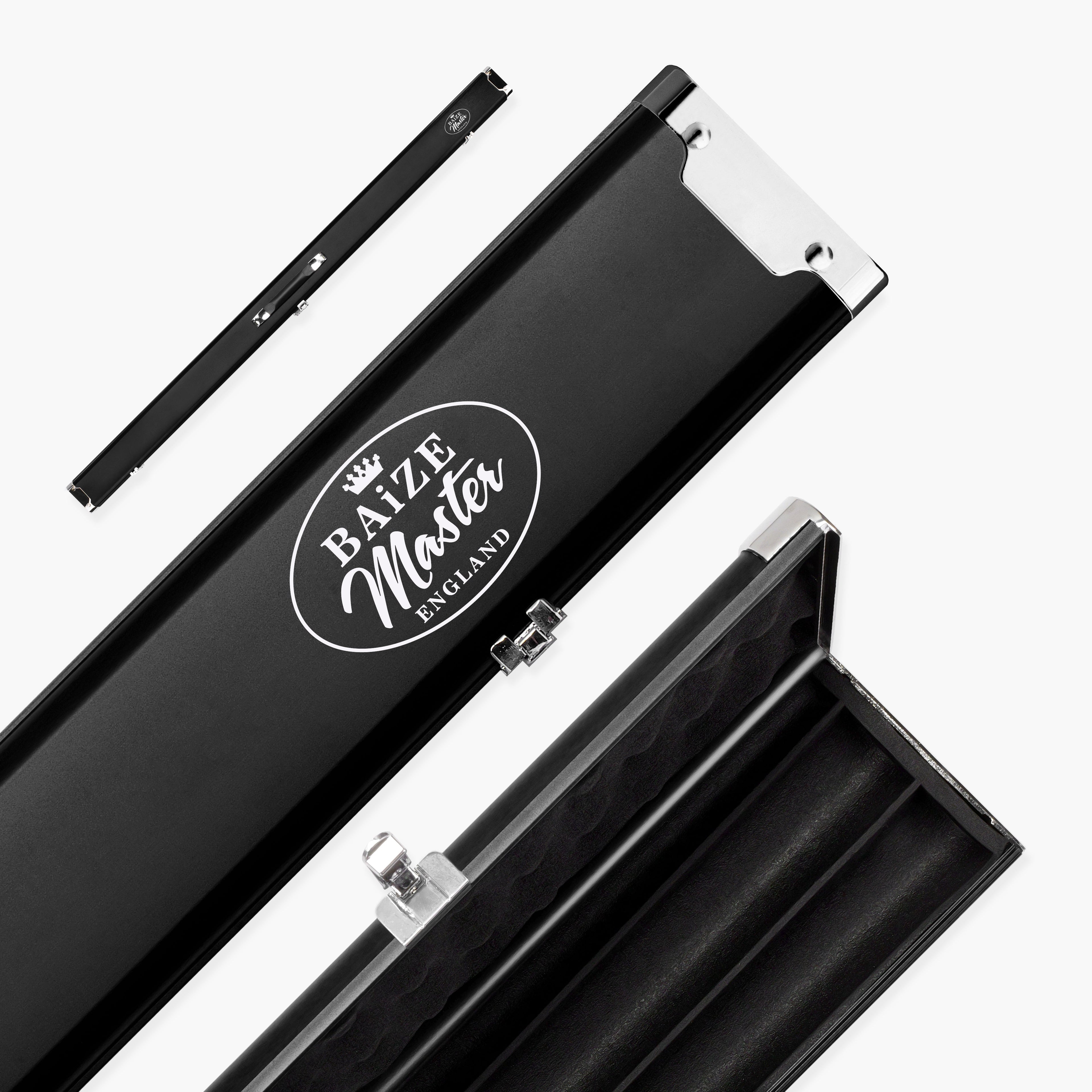 Baize Master Prestige Pro-Lock 1-piece metal cue case - 2 cues plus accessories
