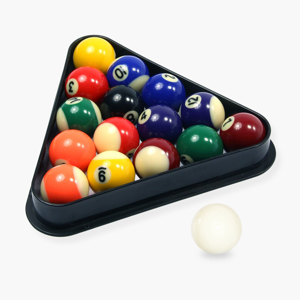 Economy kids spots and stripes pool balls with triangle