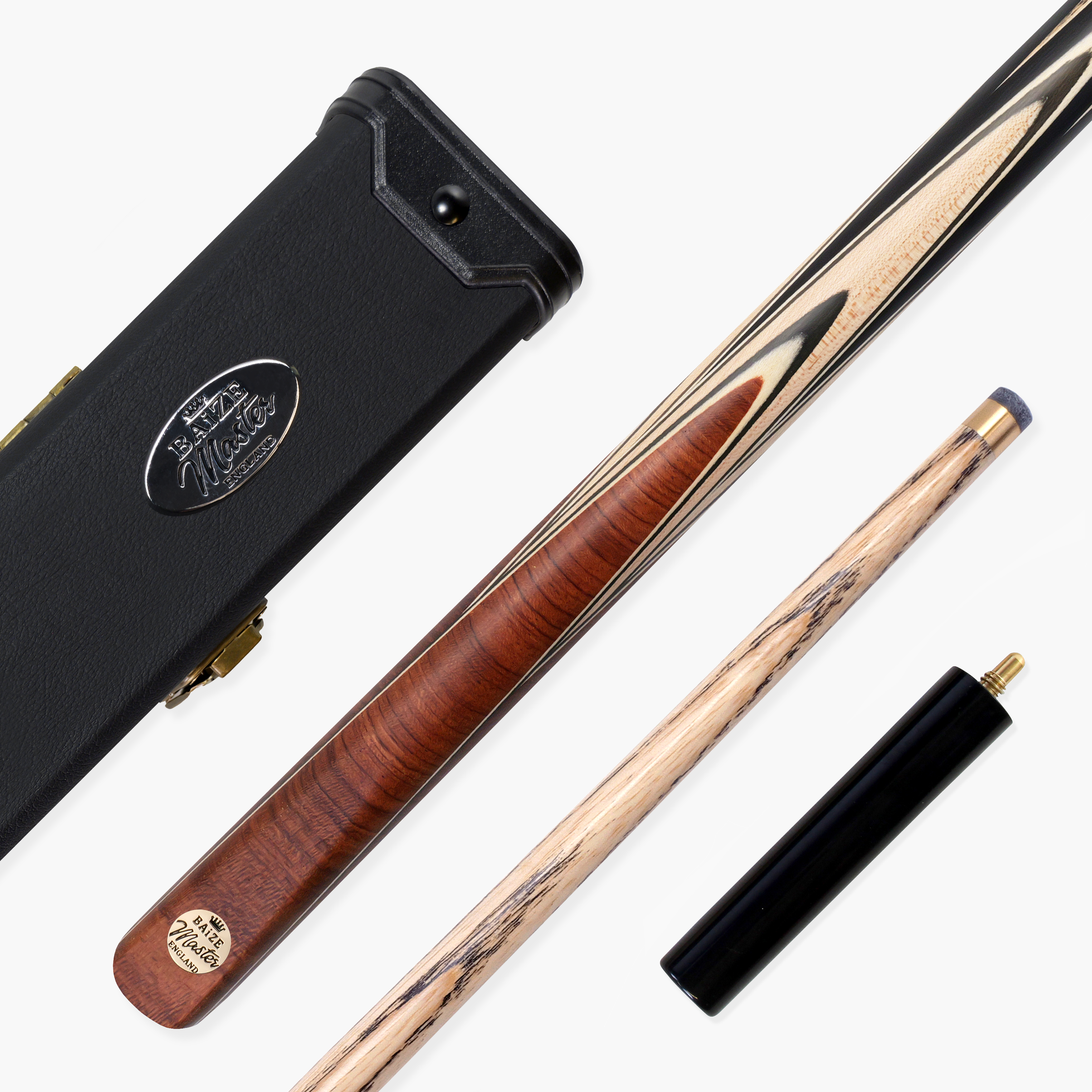 Baize Master Russet Marksman 1 Piece Cue and Case Set with Baize Master Black Plastic Ends Case + Mini Butt