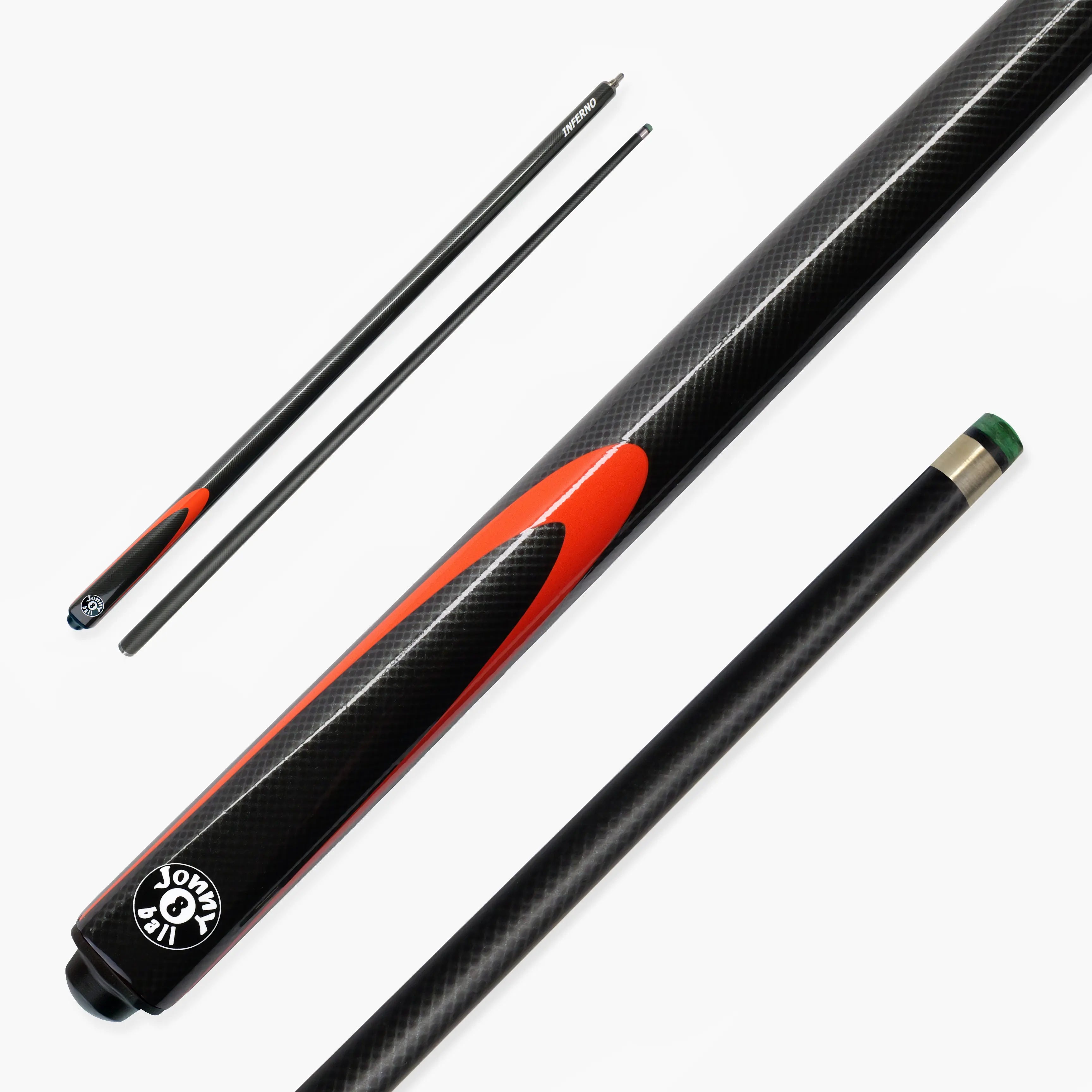 Jonny 8 Ball Inferno 2-piece graphite cue Cue + Case