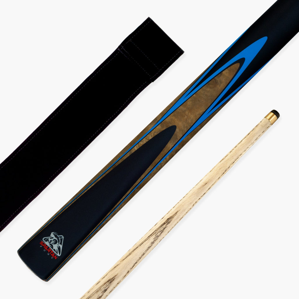Spartan Fury CONQUEST 2 Piece Snooker Pool Cue and Soft Case Set 9.5mm Tip