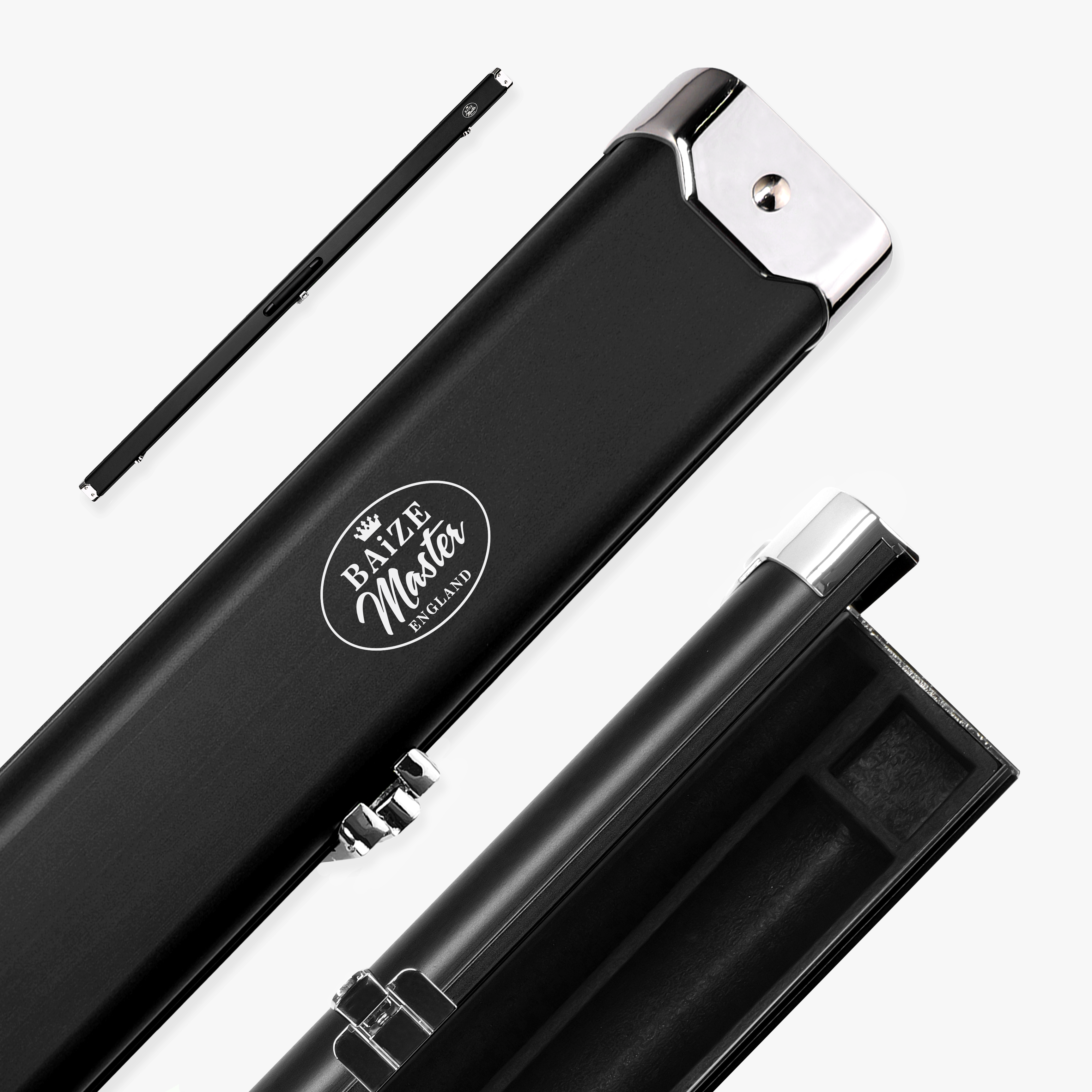 Baize Master Prestige Pro-Lock 1-piece metal cue case - 2 cues
