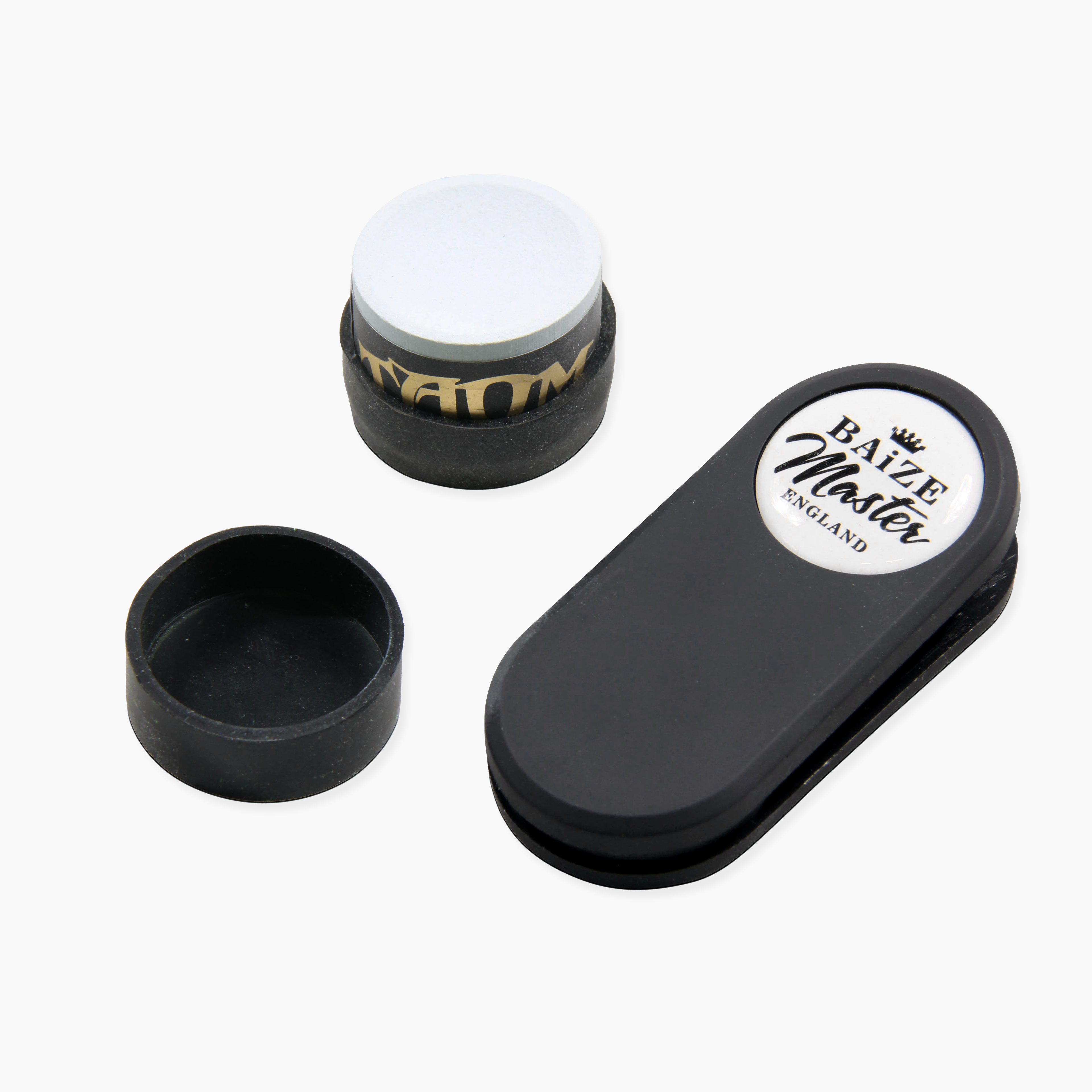 Baize Master T-MAG Twin Round Chalk Holder + 1 Piece Taom 2.0 Chalk