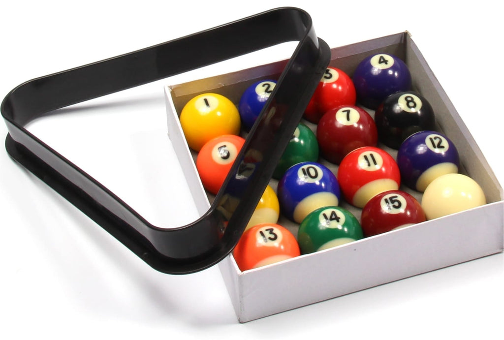 Economy kids spots and stripes pool balls with triangle