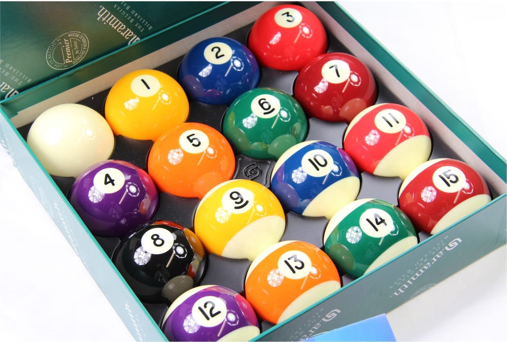 Aramith Premier snooker spots and stripes balls