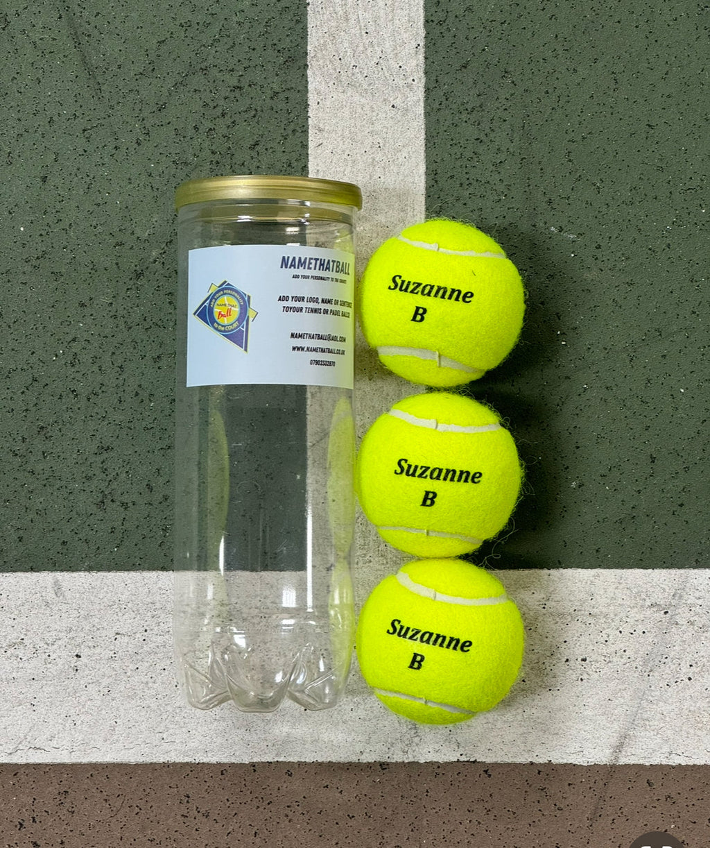 Namethatball - Personalised Padel Balls - Standard text edition