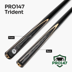 PRO147 Trident 57 Inch 1 Piece Hand Spliced Ash Snooker and Pool Cue with 9.5mm Tip
