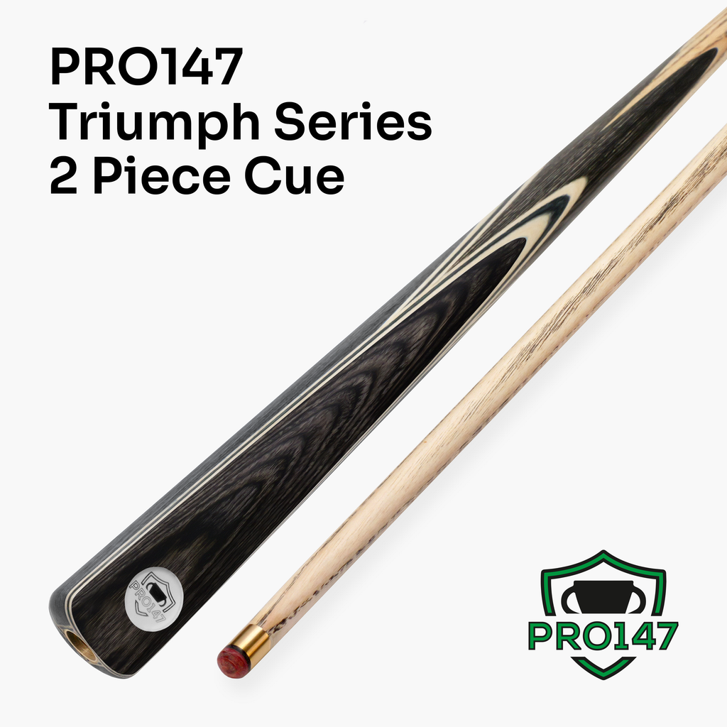 PRO147 TRIUMPH 2 Piece Premium Ash Snooker and Pool Cue with 9.5mm Professional Layered Tip