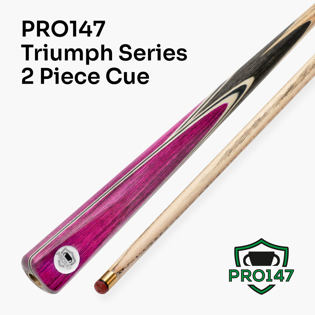 PRO147 TRIUMPH 2 Piece Premium Ash Snooker and Pool Cue and Case Set with 9.5mm Professional Layered Tip