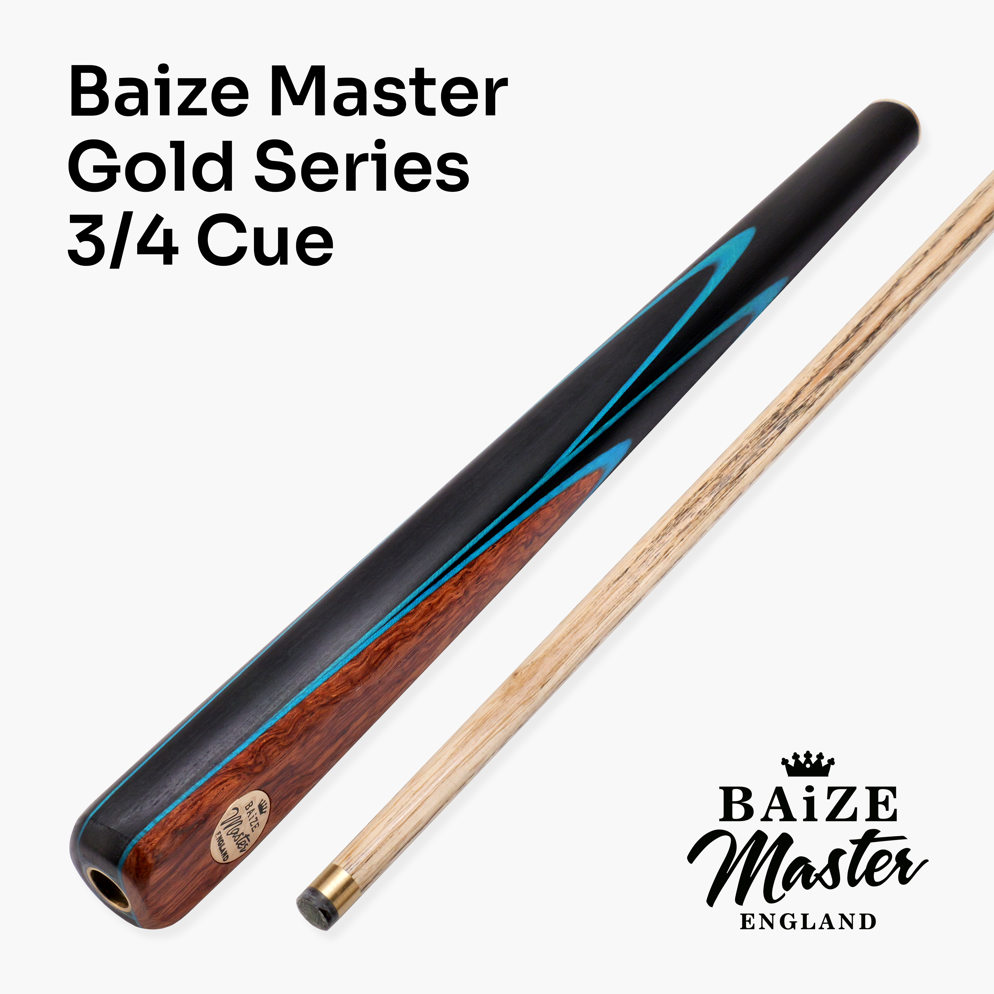 Baize Master Gold Series Blue Ascot 3/4 pool cue
