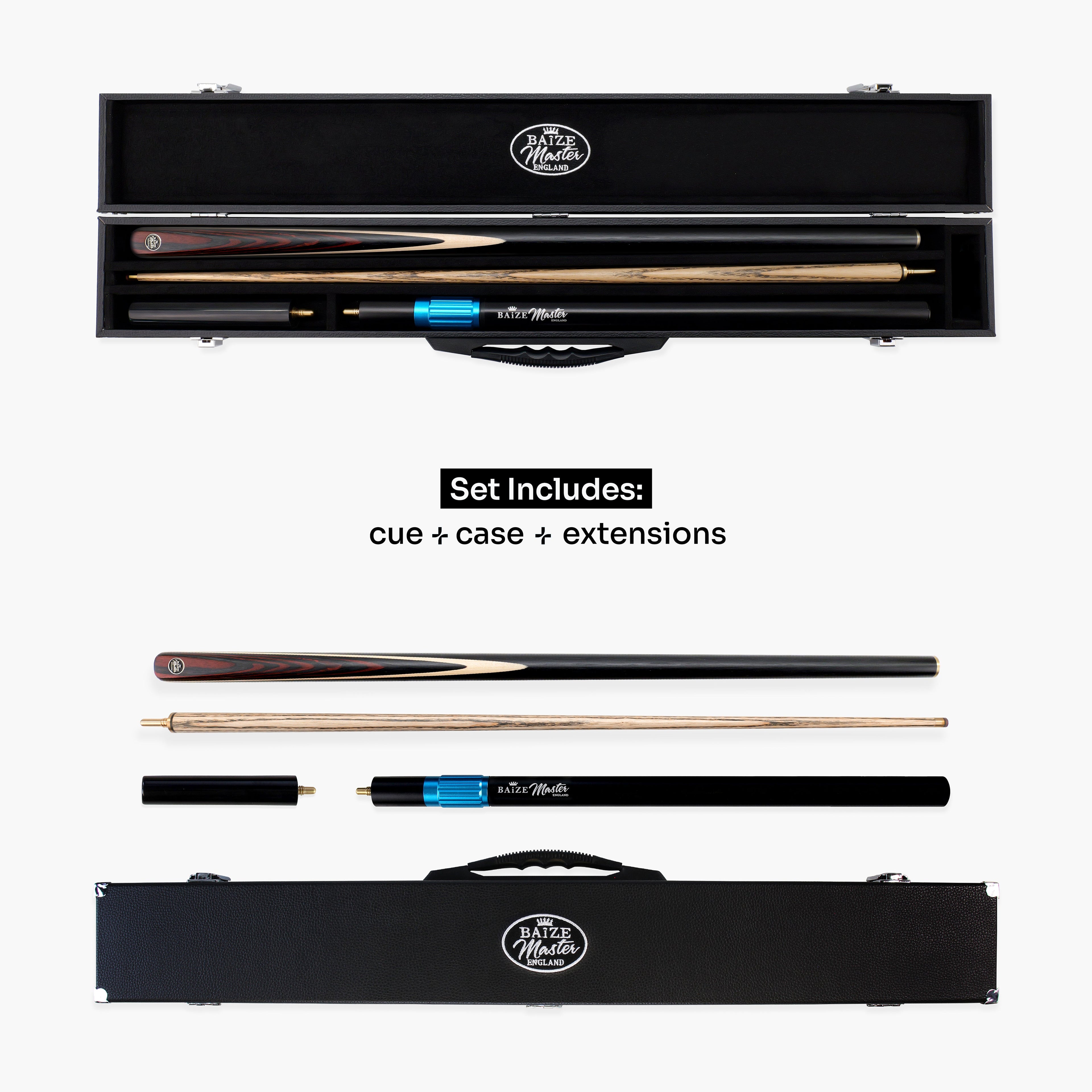 Baize Master Blackline Classic snooker cue and case set