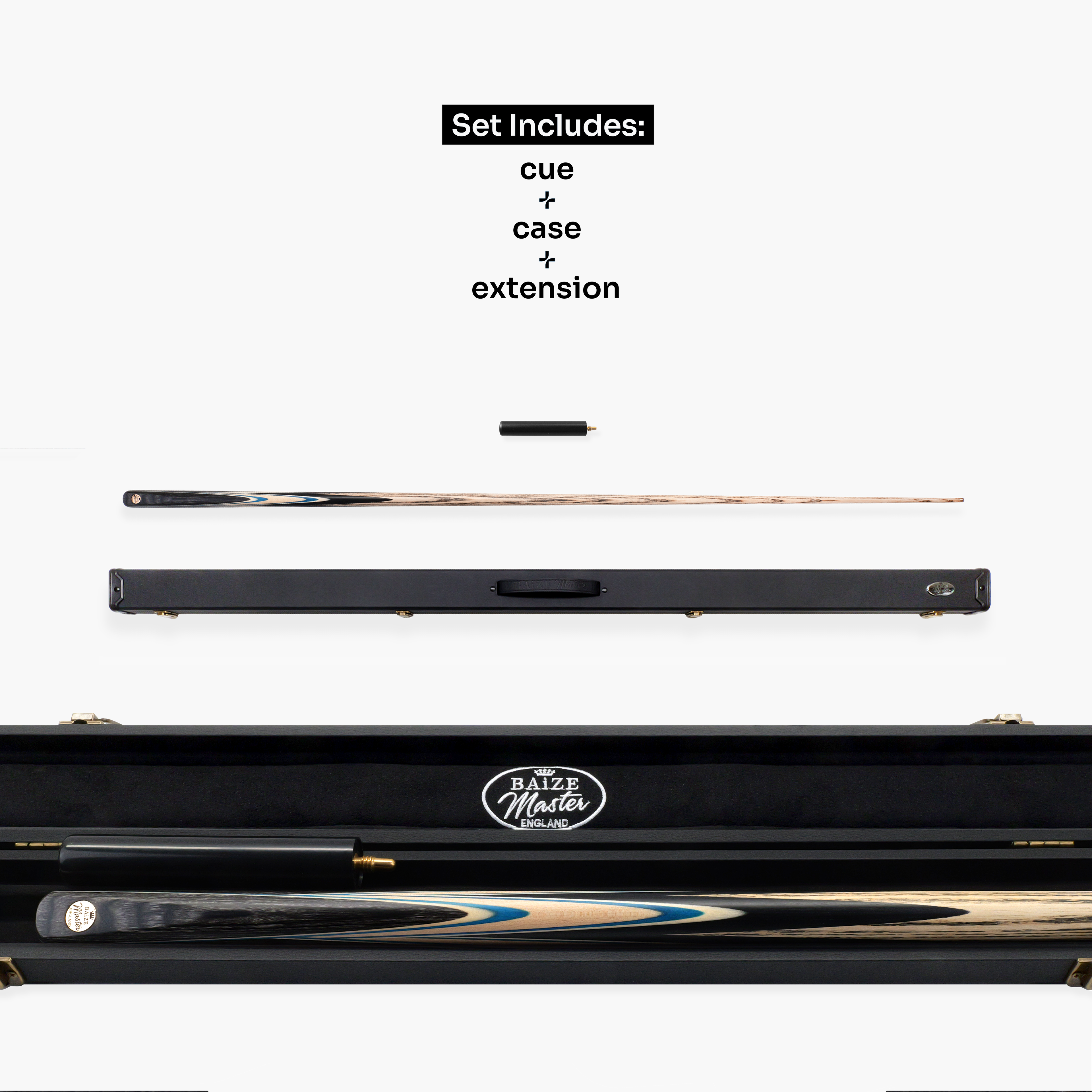 Baize Master Cobalt Marksman cue and case set Cue + Case