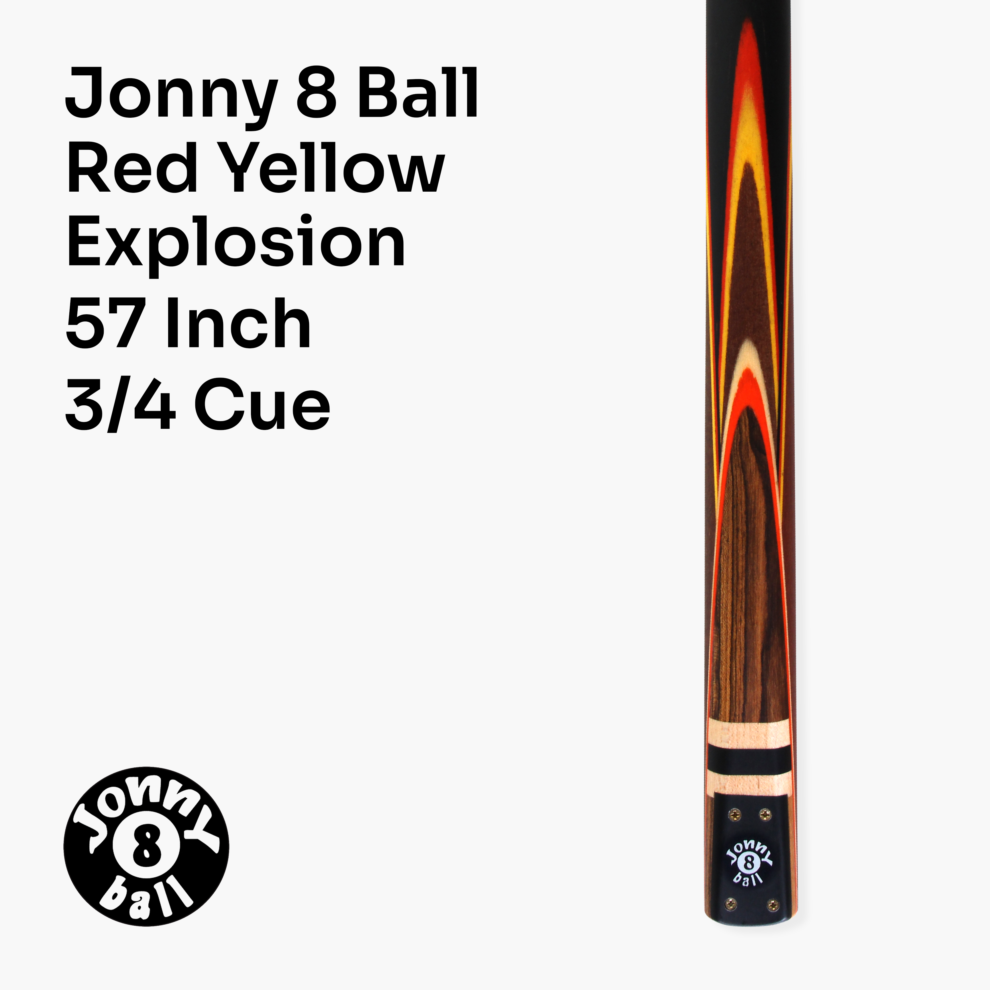 Jonny 8 Ball traditional 57-inch 3/4 cue with mini butt