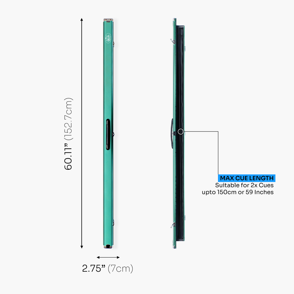 Baize Master Prestige 1-piece metal cue case - 2 cues