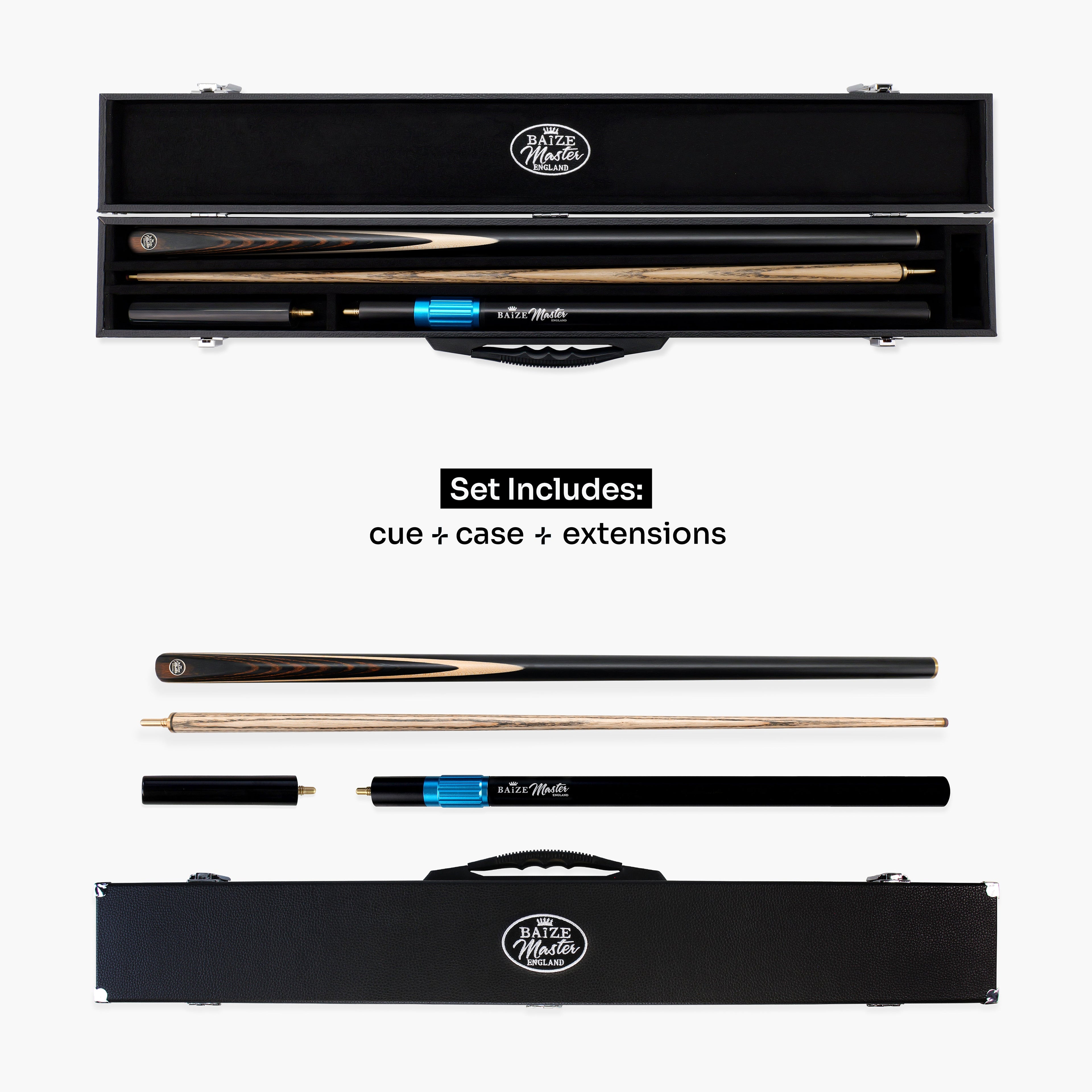 Baize Master Blackline Classic snooker cue and case set