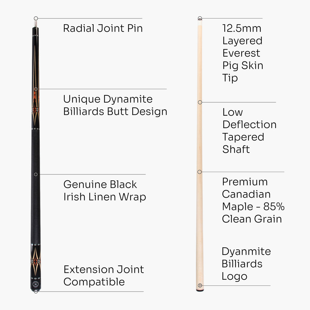 Dynamite Billiards DB2 American maple pool cue Cue + Case