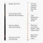 Dynamite Billiards DB2 American maple pool cue Cue + Case