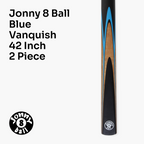 Jonny 8 Ball VANQUISH 42 Inch 2 Piece Centre Joint Junior Kids Snooker Pool Cue 10mm Tip