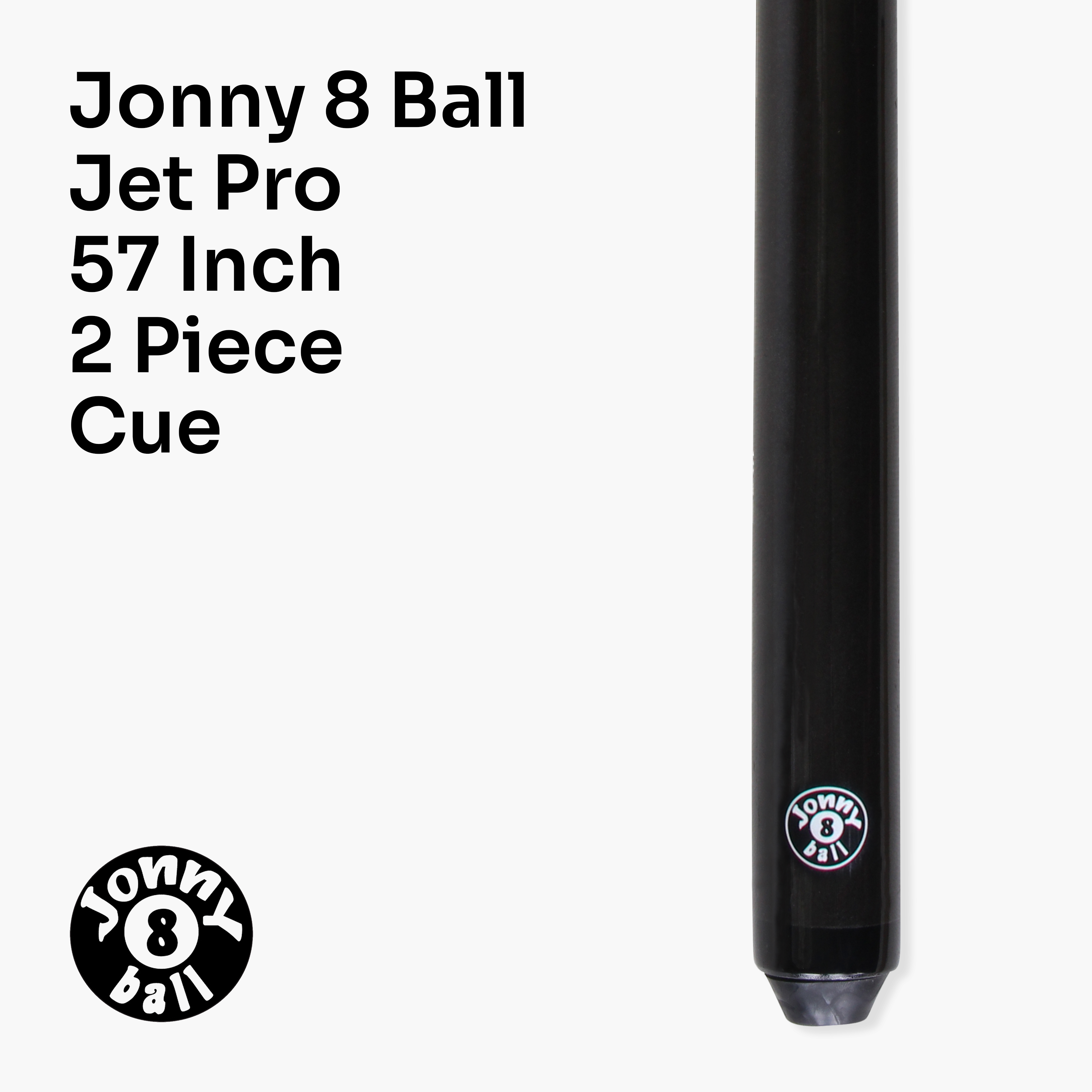 Jonny 8 Ball Black Jet-Pro 57-inch pool cue