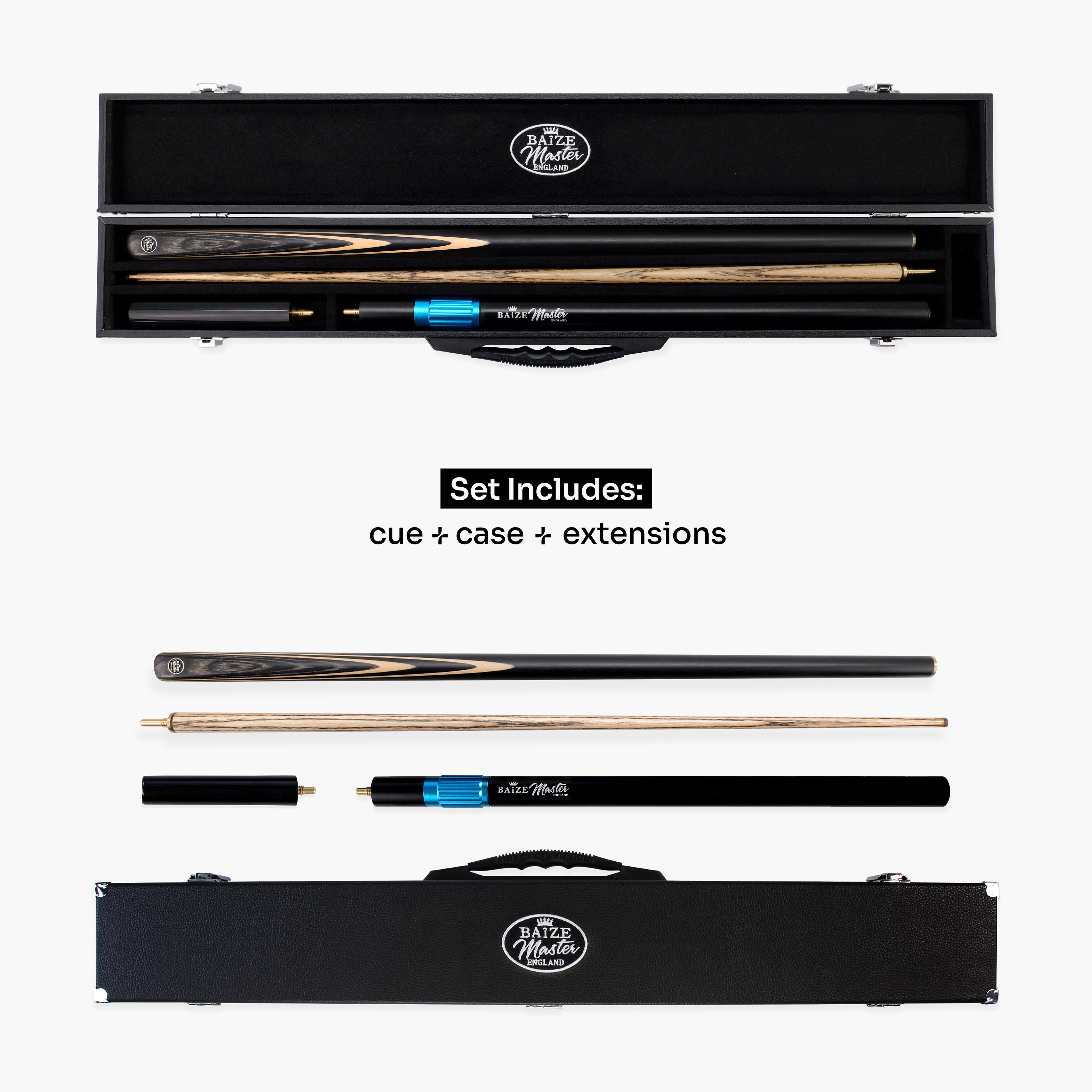 Baize Master Blackline Classic snooker cue and case set