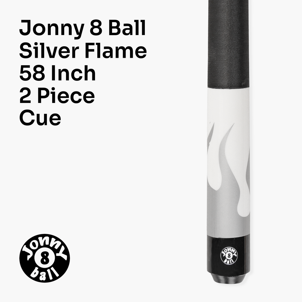 Jonny 8 Ball Flame 58" Maple Pool Snooker Cue with 11mm Tip and Hard Case
