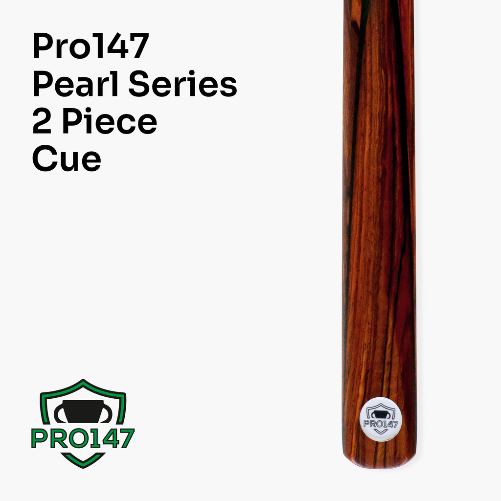 PRO147 Pearl Series Fire 57 Inch 2 Piece Snooker Pool Cue and Case Set 9.5mm Pro Leather Tip