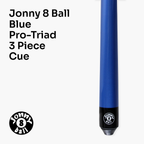 Jonny 8 Ball Blue Pro-Triad 48-inch 3-piece pool cue