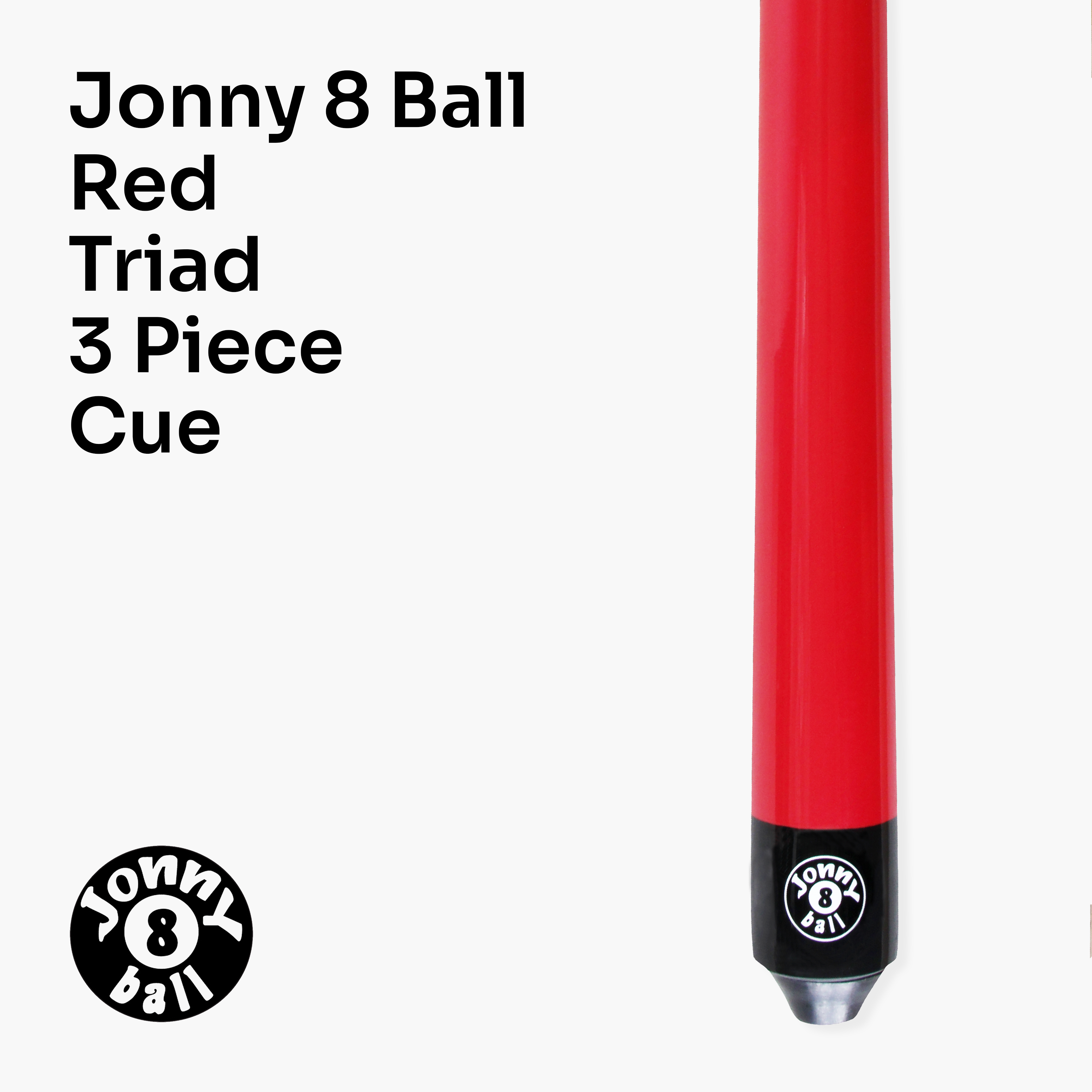 Jonny 8 Ball Red Triad 48-inch cue and soft case