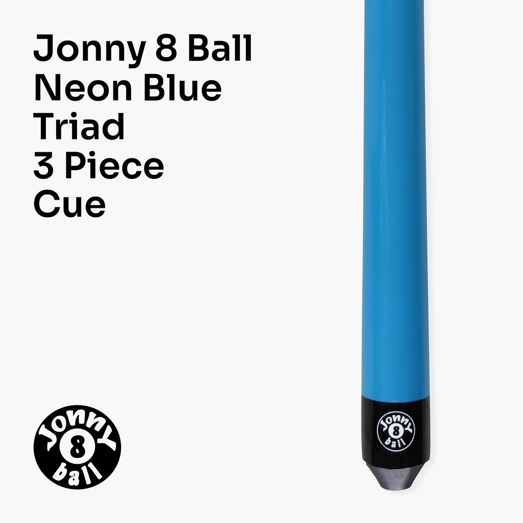 Jonny 8 Ball Neon Blue Triad 48-inch cue and soft case