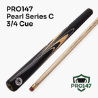 PRO147 Pearl Series Cream 57 Inch 3/4 Jointed Snooker Pool Cue and Case Set 9.5mm Pro Tip