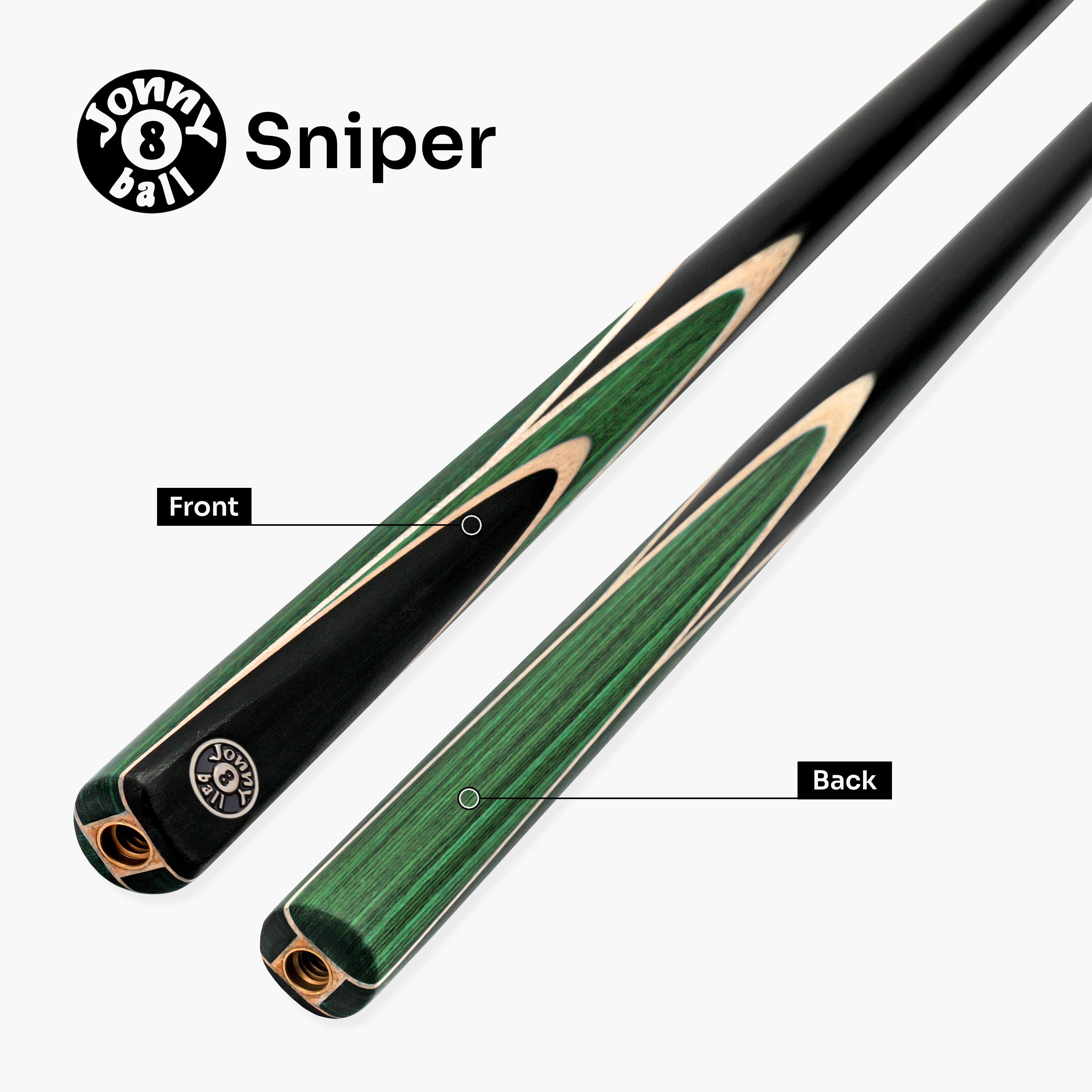 Jonny 8 Ball Sniper 57-inch 2-piece pool cue