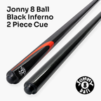 Jonny 8 Ball Inferno 2 Piece Graphite Fiberglass Snooker and Pool Cue 9.5mm Green Layered Tip
