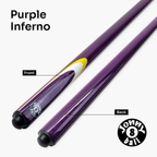 Jonny 8 Ball Inferno 2 Piece Graphite Fiberglass Snooker and Pool Cue 9.5mm Green Layered Tip