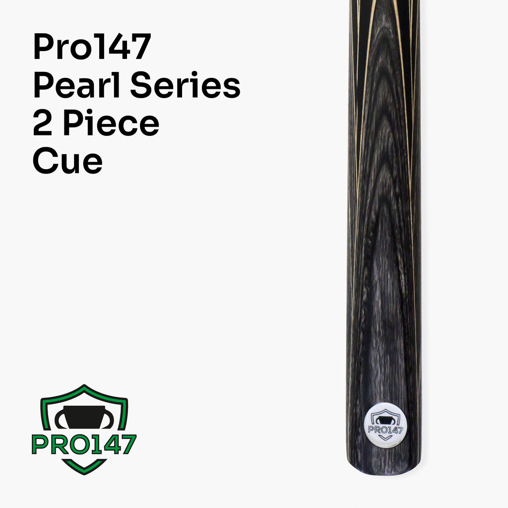 PRO147 Pearl Series Grey 57 Inch 2 Piece Snooker Pool Cue and Case Set 9.5mm Pro Leather Tip