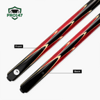 PRO147 Lancet 3/4 Joint Snooker and Pool Cue and Case Set with 9.5mm Green Layered Tip