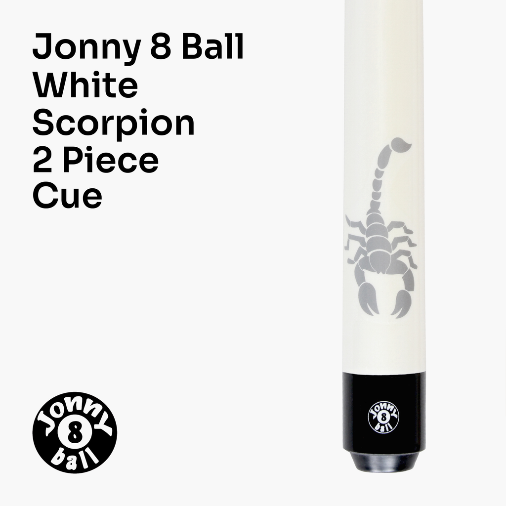 Jonny 8 Ball SCORPION 57 Inch 2 Piece Ash Snooker Pool Cue 9mm Tip with Hard Case